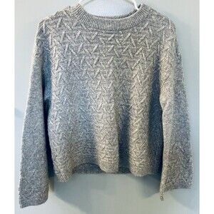 Falls Creek Womens Gray Crew Neck Sweater Size Medium